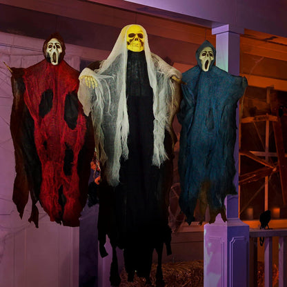 Halloween Dekoration: 3 Stück hängende Skelett Gespenst