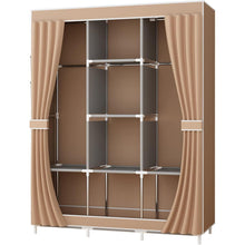 UDEAR Einfacher Stoff-Kleiderschrank Braun - Extra Boden