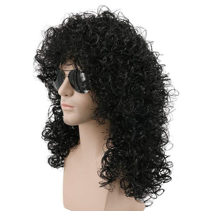 Langhaarige Afro Perücke für Herren – 70er/80er Rocker Look