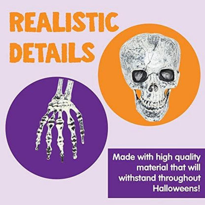 Realistisches Skelett mit Schädel, Garten Deko für Halloween