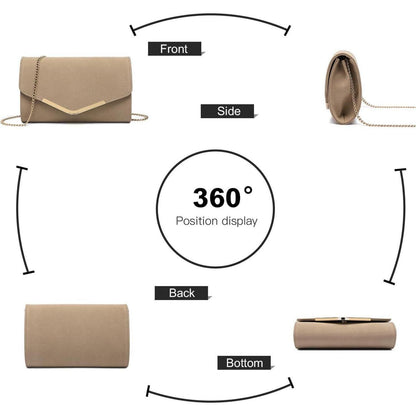Miss Lulu Clutch Damen Abendtasche Elegante Kettentasche
