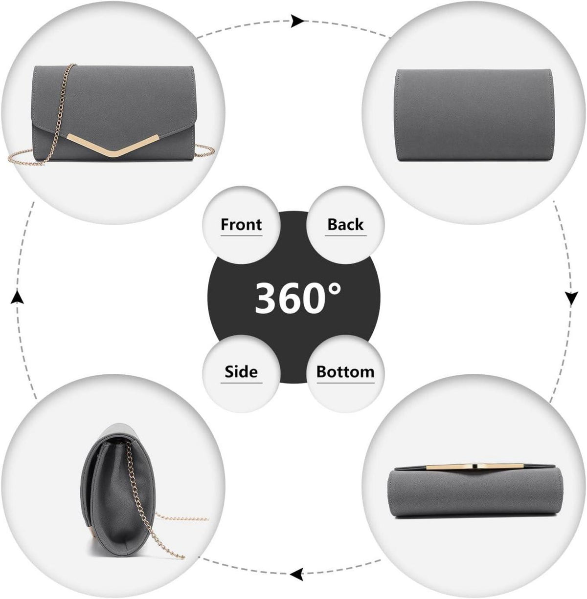 Miss Lulu Clutch Damen Abendtasche Elegante Handtasche