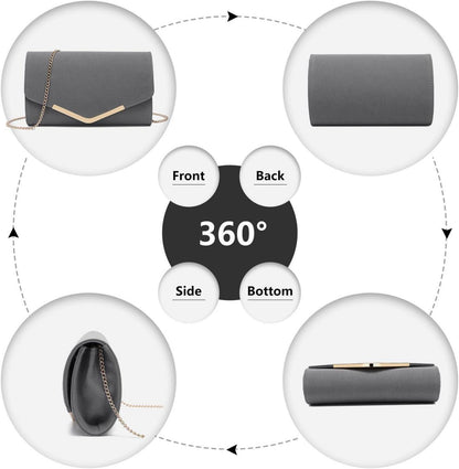 Miss Lulu Clutch Damen Abendtasche Elegante Handtasche
