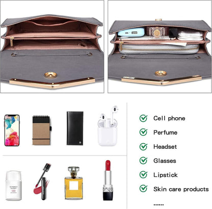Elegante Damen Abendtasche mit Kettentasche und Magnetverschluss