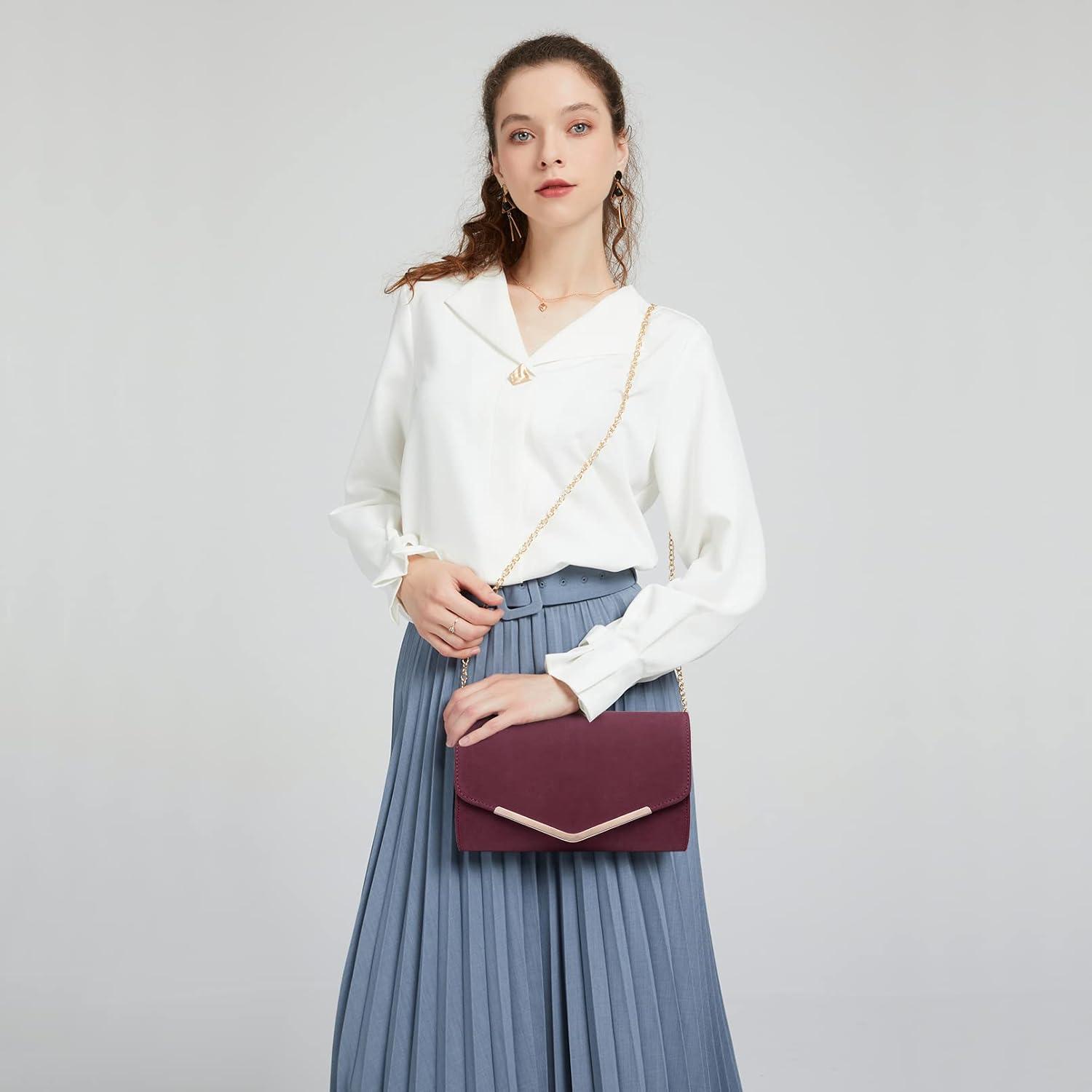 Miss Lulu Damen Clutch Kettentasche Elegante Handtasche