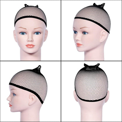 URAQT Haarnetz Wig Cap 4 Stk Nylon Hautfarbe Schwarz Mesh