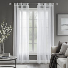 Transparente Voile Gardine Leinenoptik 240x140 Weiß 2er Set