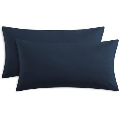 Kissenbezug 40x80 Blau 2er Set Mikrofaser Reißverschluss