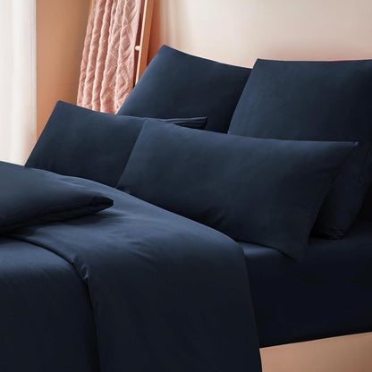 Kissenbezug 40x80 Blau 2er Set Mikrofaser Reißverschluss