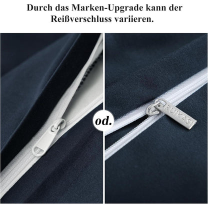 Kissenbezug 40x80 Blau 2er Set Mikrofaser Reißverschluss