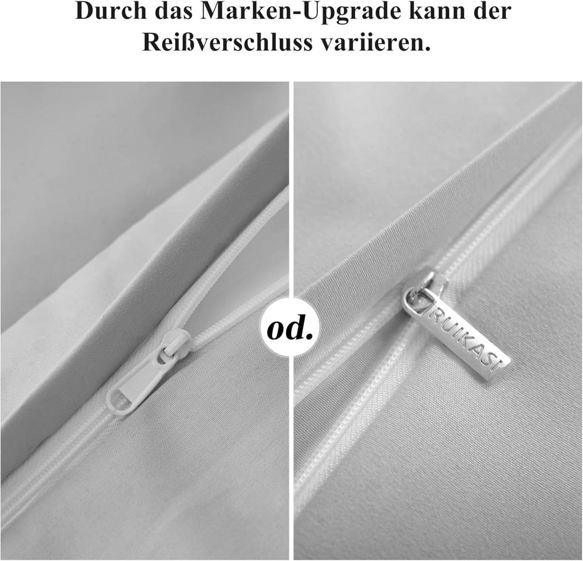 Kissenbezug 40x80 2er Set Grau Mikrofaser Reißverschluss