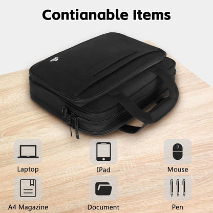 15.6 Zoll Aktentasche Laptop Tasche Business Schulter Schwarz