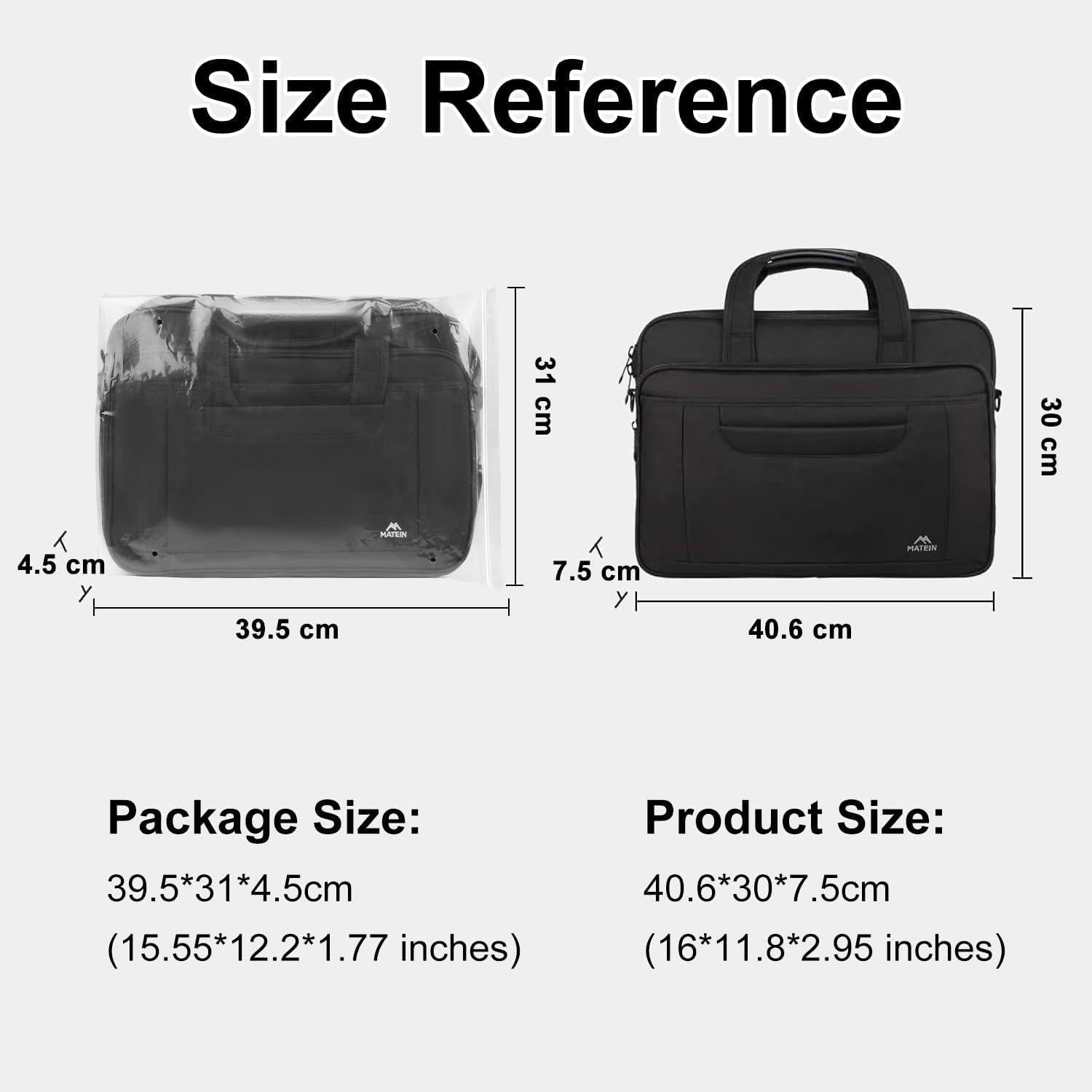 Laptoptasche 15,6 Zoll Aktentasche für Männer Frauen Schwarz