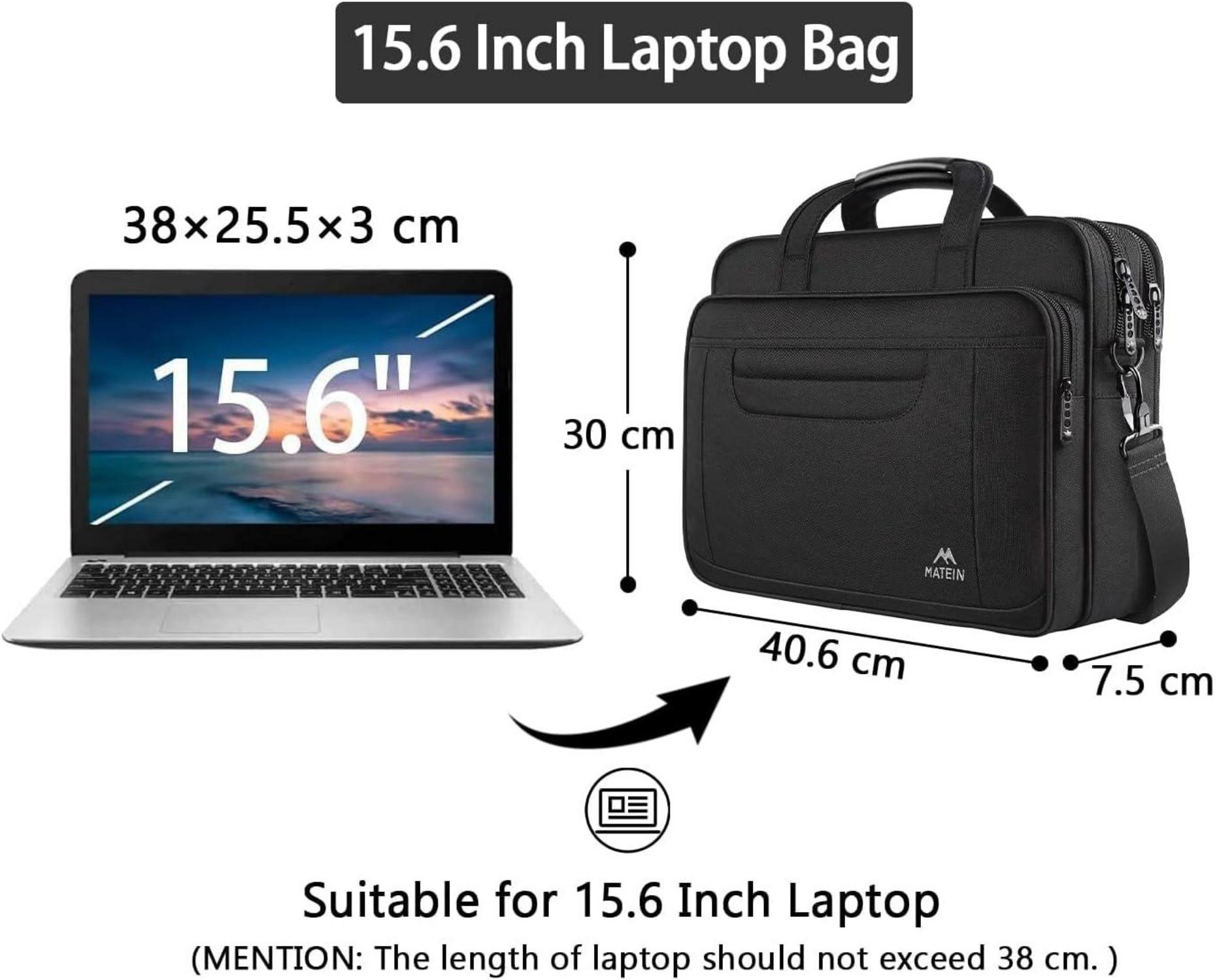 MATEIN Laptoptasche 15,6 Zoll Schwarz Business Aktentasche