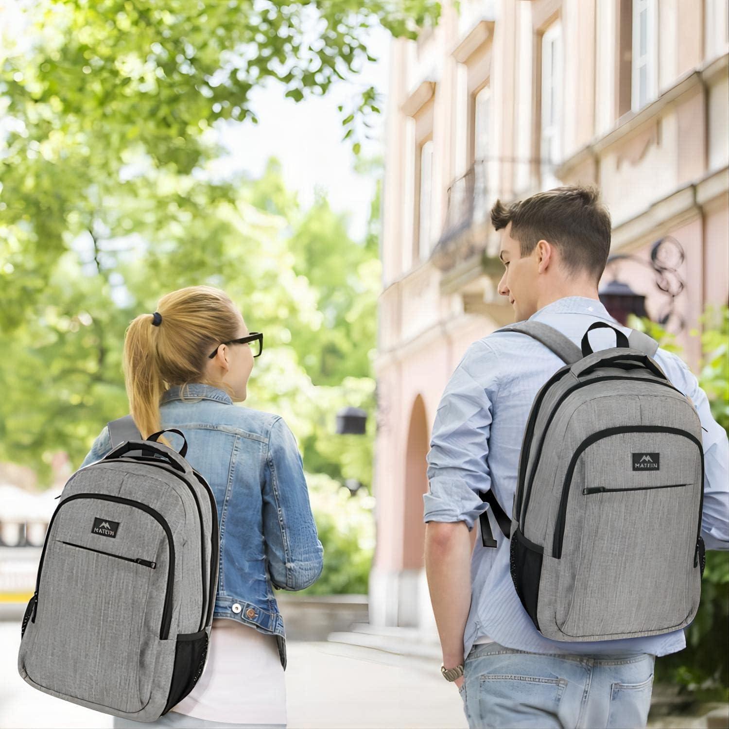 Laptop Rucksack 15.6 Zoll USB Ladeanschluss, Grau, Multifunktional, Business, Daypack, Herren, Damen