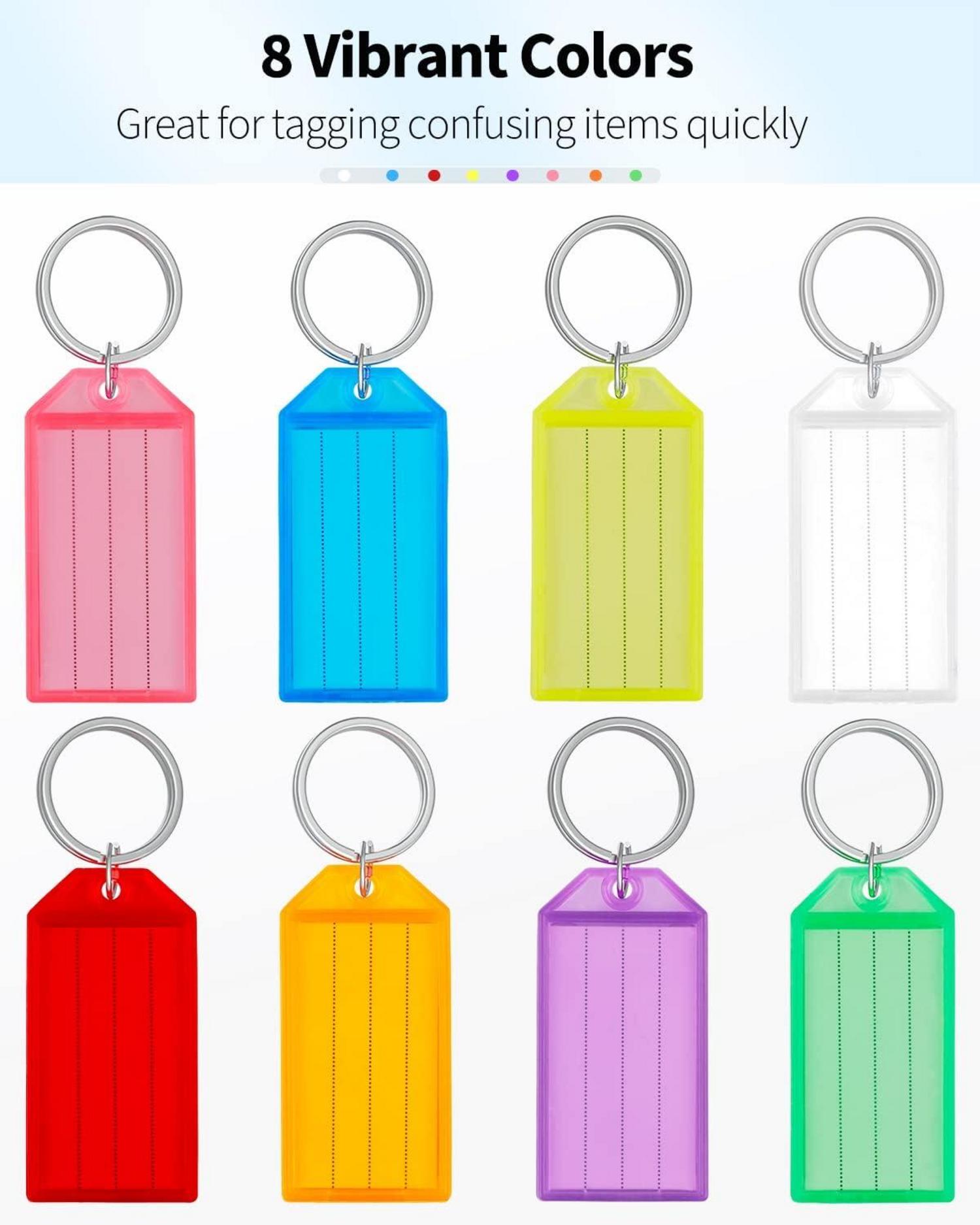 20er Pack Kunststoff Schlüsselanhänger beschriftbar, 8