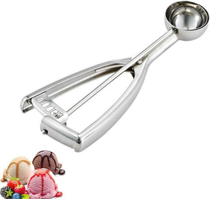 Eisportionierer Edelstahl mit Auslöser 4CM - Fayomir Eislöffel
