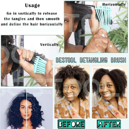 Lockenbürste Naturhaar Afro Lockige Haare 3a 4c Nass Trocken Gradient