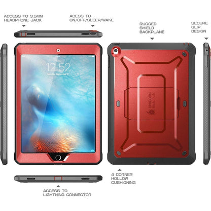 iPad 9.7 Hülle mit Displayschutz Rot Metallik