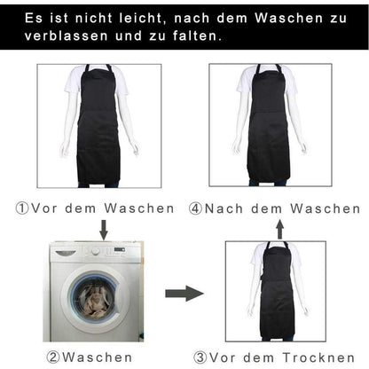 Verstellbare Kochschürze mit Tasche – Marineblau, XL