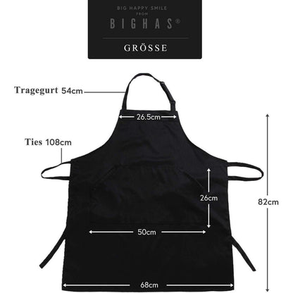 Verstellbare Kochschürze mit Tasche – Marineblau, XL