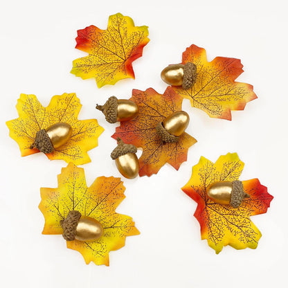 Künstliche Goldene Eicheln 50 Stück Weihnachtsdeko Herbst Deko