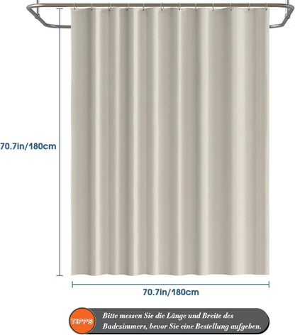 Duschvorhang Beige Anti-schimmel Wasserdicht 180x180cm