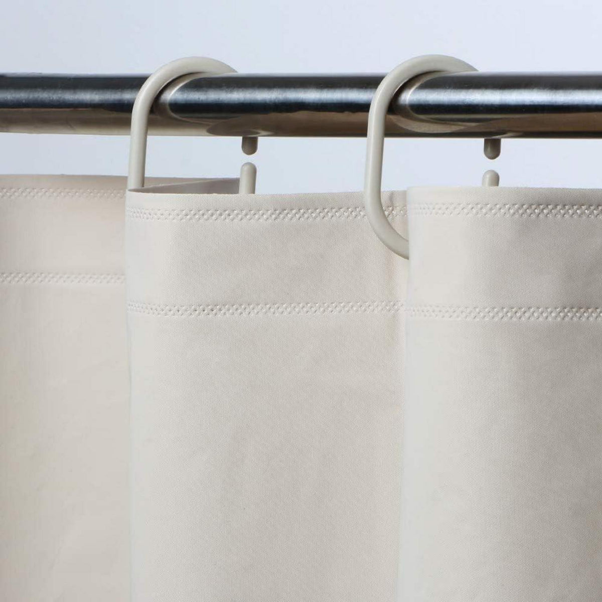 Funria Duschvorhang Beige 180x180 cm Anti-schimmel Wasserdicht mit 12