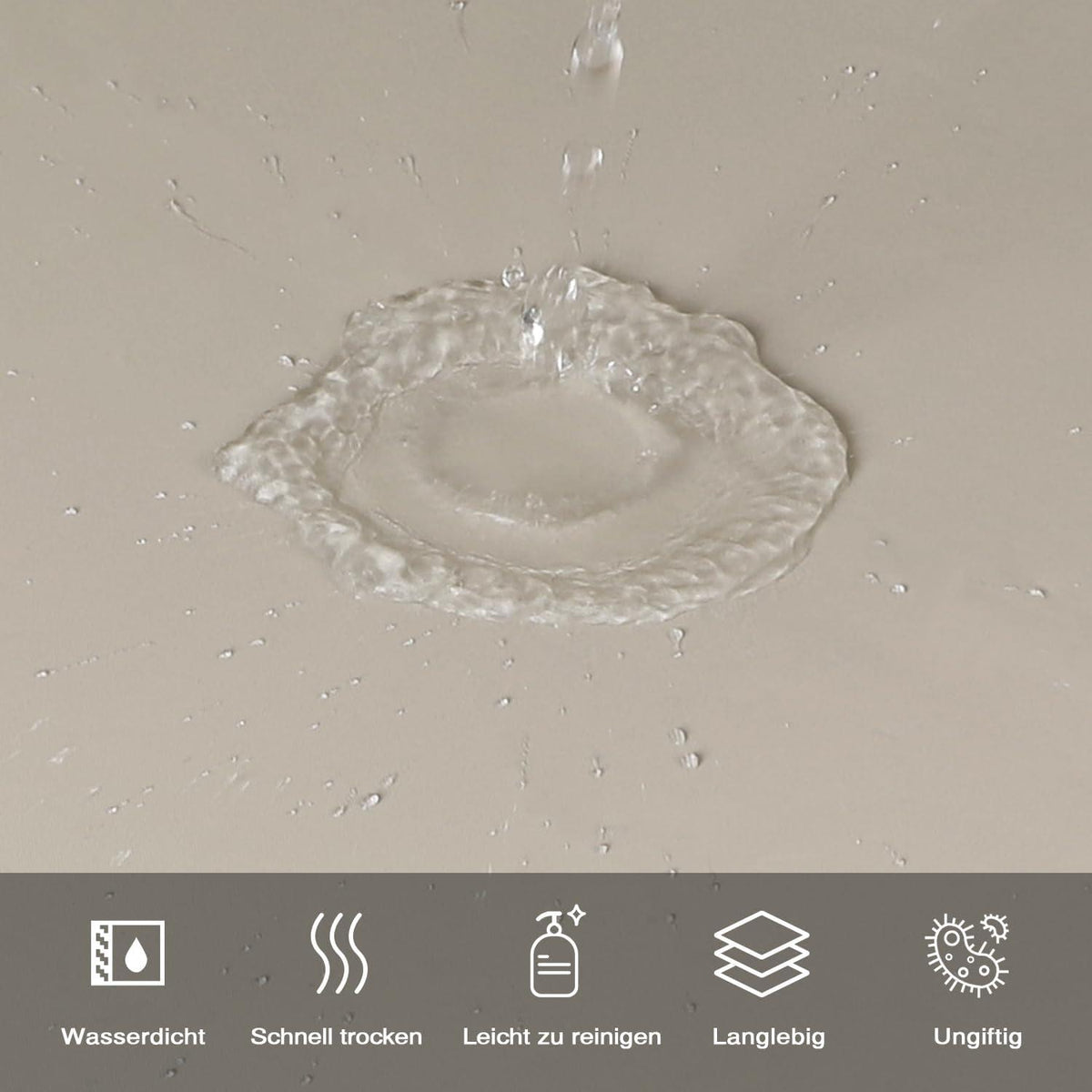 Duschvorhang Beige 180x200 cm Anti-Schimmel Wasserdicht