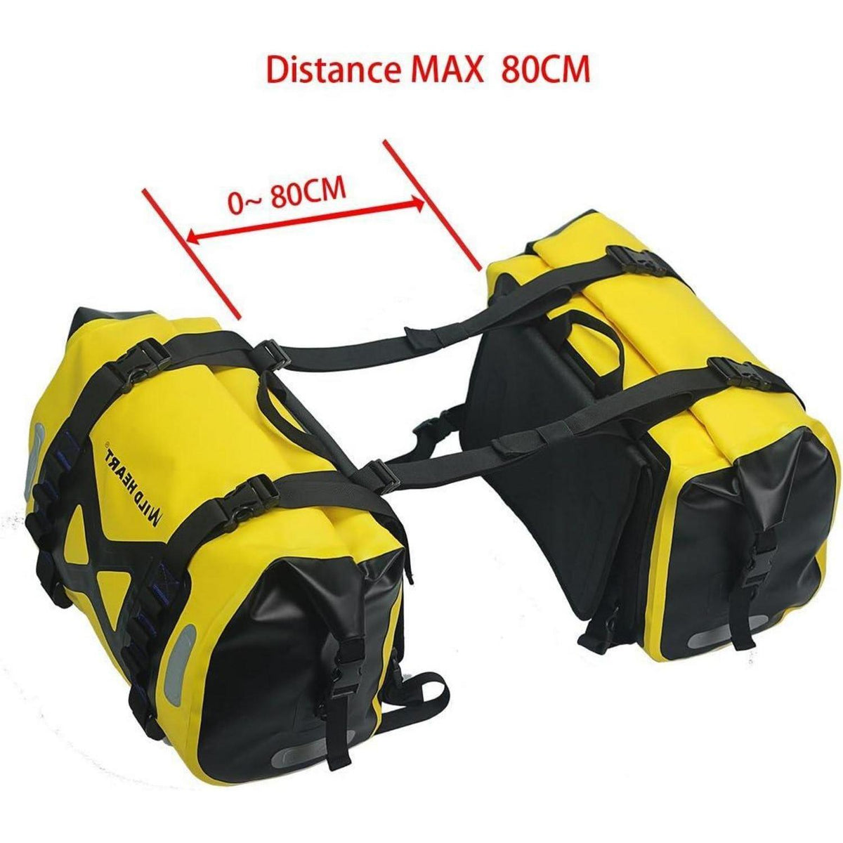 Wasserdichte Motorrad Satteltasche 50L Gelb mit Reflektoren