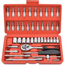 46-teiliger Steckschlüsselsatz mit 1/4" Ratschenschlüssel und Zubehör