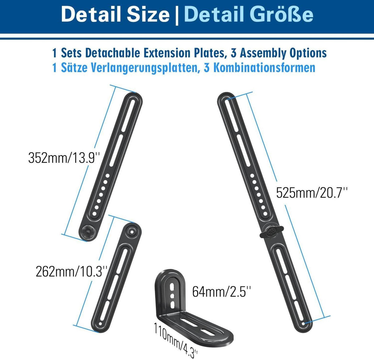 Universal Soundbar Halterung für die Montage über/unter TV bis 6.8kg - MD5420-03