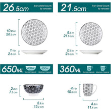32-teiliges Kombiservice für 8 Personen, Schwarz & Creme