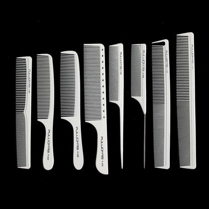 Professioneller weißer Friseur Carbon Kamm Set für