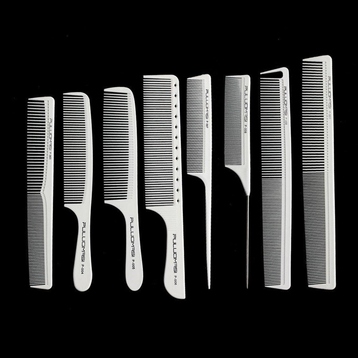 Professioneller weißer Friseur Carbon Kamm Set für