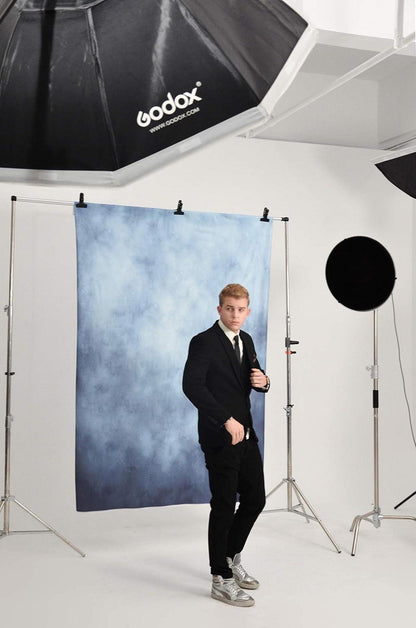Blauer Mikrofaser Fotografie Hintergrund 3x3m Portrait Baby Studio