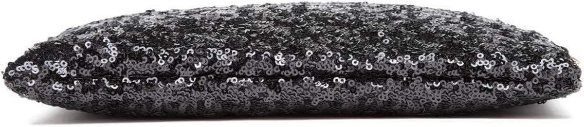 Mini Pailletten Clutch für Damen Schwarz Umhängetasche