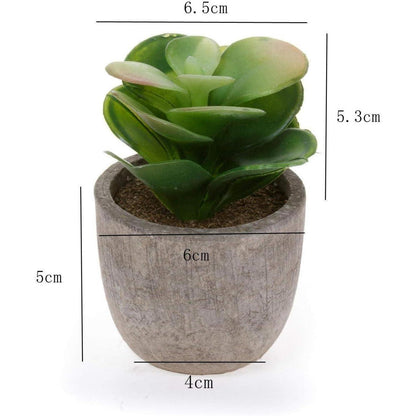 Künstliche Mini Sukkulenten Bonsai Kunstpflanze mit Topf 6er Set