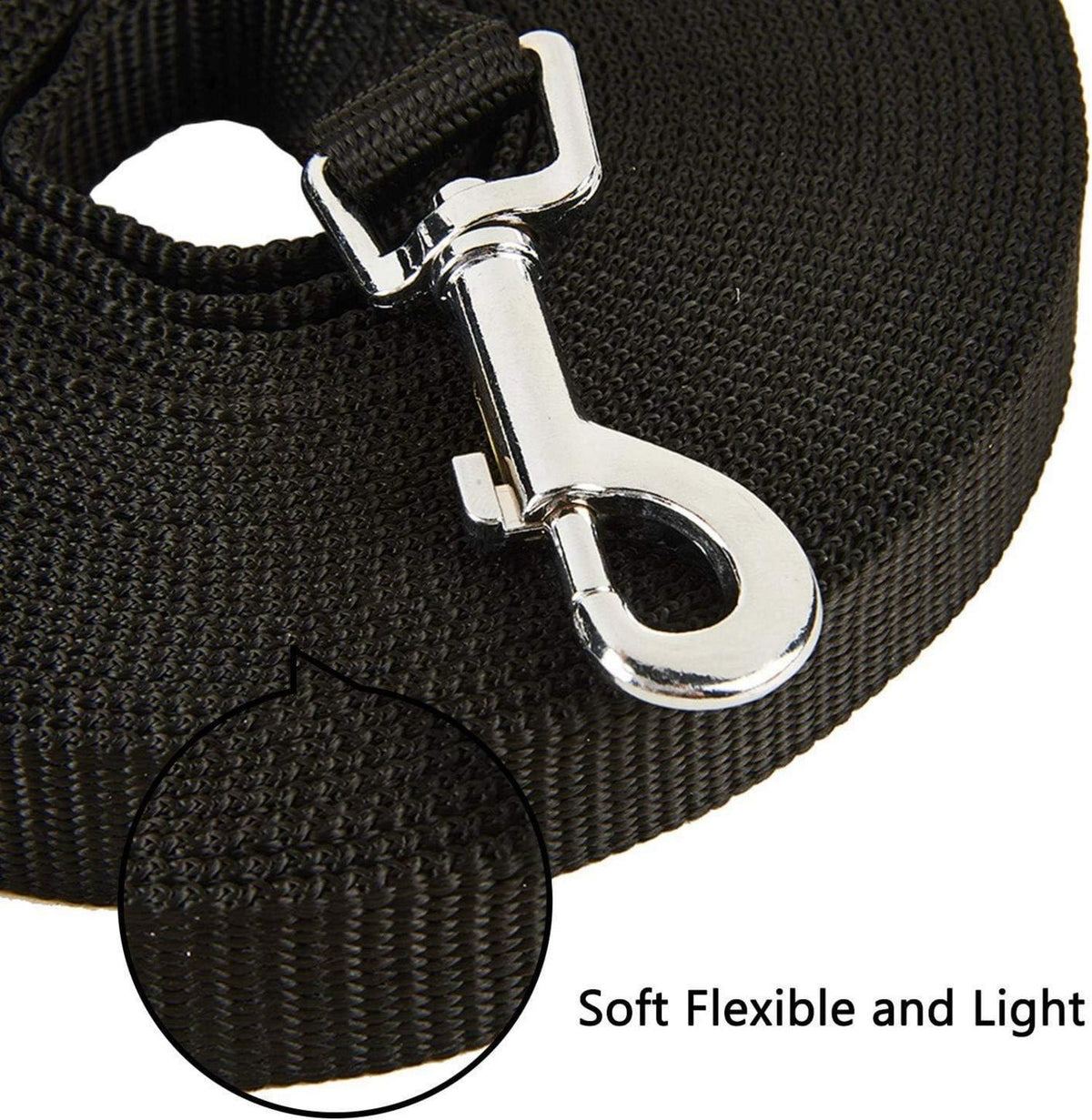 Schleppleine Nylon Hundeleine 20m Training Hunde Schwarz