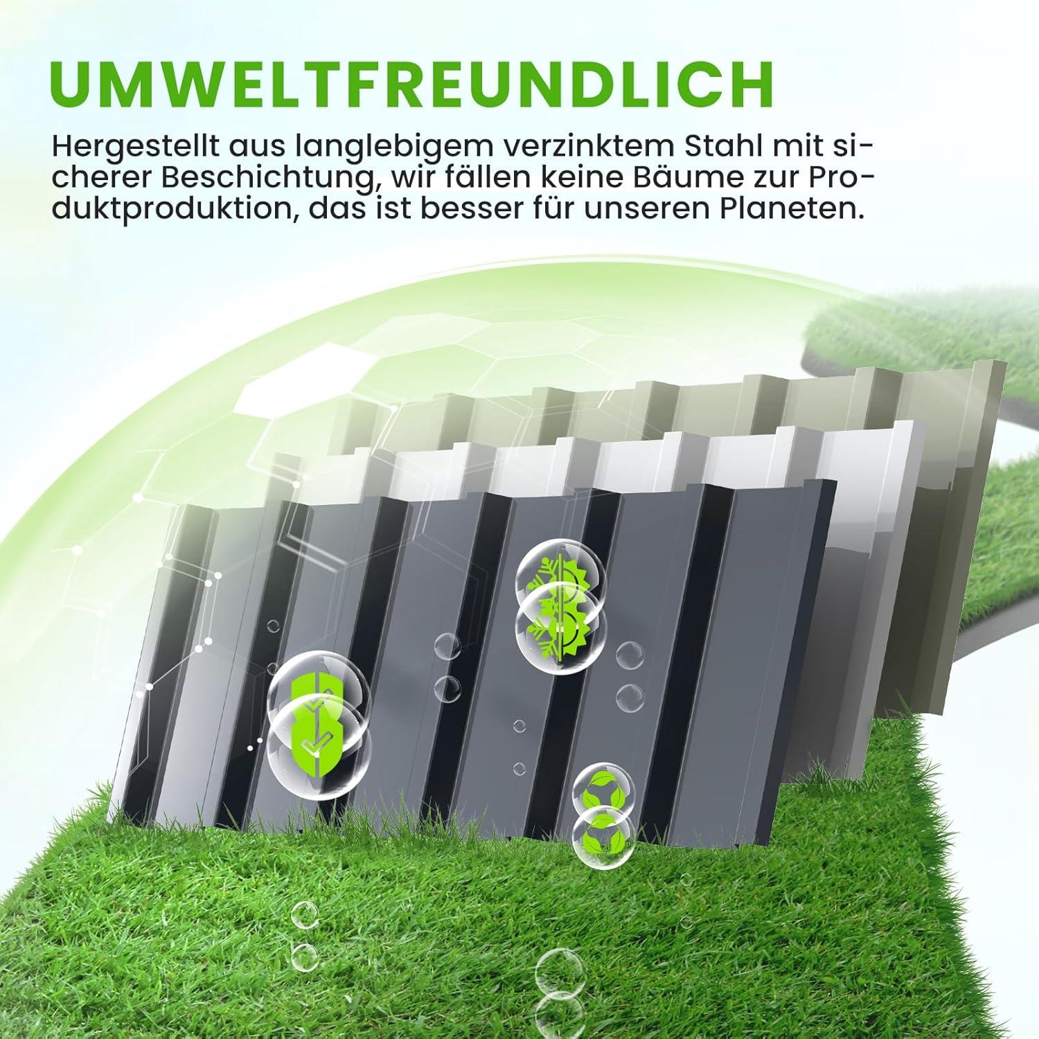 Hochbeet-Kit 258x90x30cm verzinkt Gartenbeet Pflanzkübel Pflanzkasten