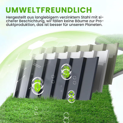 Hochbeet-Kit 258x90x30cm verzinkt Gartenbeet Pflanzkübel Pflanzkasten