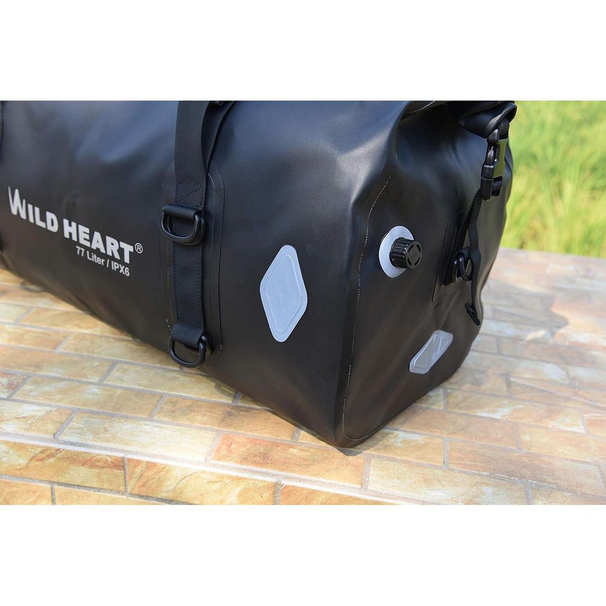Wasserdichte Motorradtasche 55L/66L/77L Gelb mit Roll-Top Verschluss