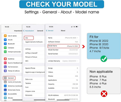 SPARIN Schutzfolie für iPhone SE 2022/2020, 3 Stück, 9H