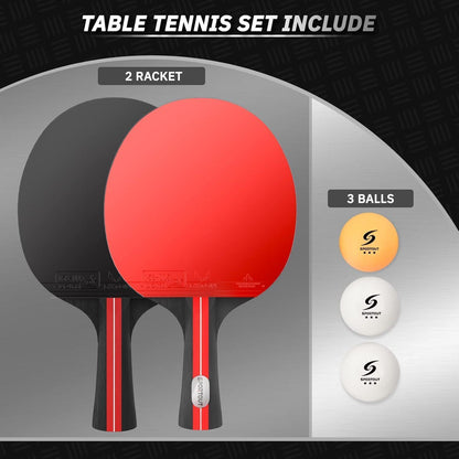 Tischtennisschläger Set Tischtennis Set 2 Schläger 3 Bälle