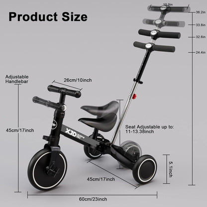 Kinder Dreirad Laufrad Verstellbarer Sitz abnehmbares Pedal