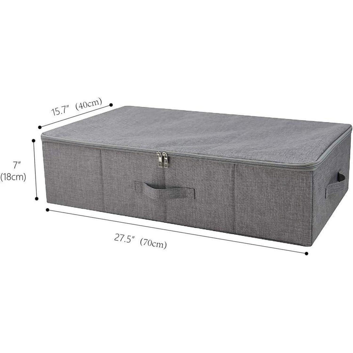 Faltbare Unterbett-Aufbewahrungsbox mit Deckel, dunkelgrau