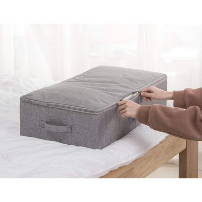Faltbare Unterbett-Aufbewahrungsbox mit Deckel, dunkelgrau