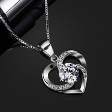 B.Catcher Herz Kette Damen 925 Sterling Silber Zirkonia 45CM