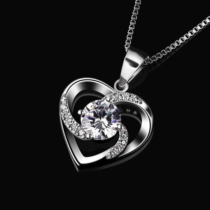 B.Catcher Herz Kette Damen 925 Sterling Silber Zirkonia 45CM