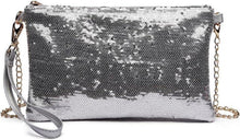 Pailletten Clutch Umhängetasche Damen Party Schultertasche